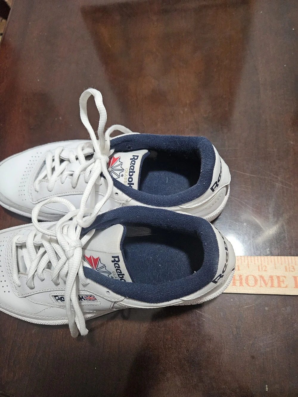 Reebok White Sneakers with Navy Lining